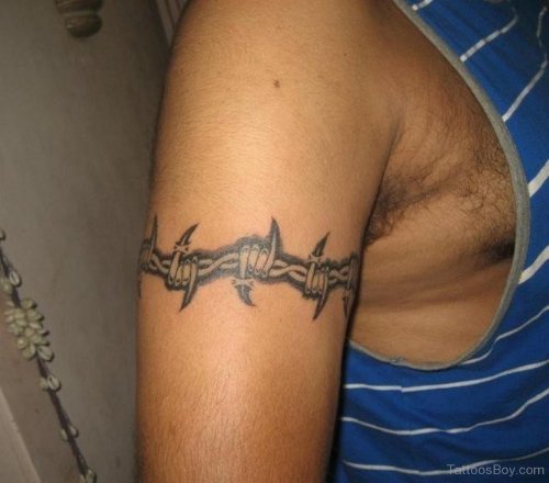 Barbed Wire Arm Band tattoo On bicep